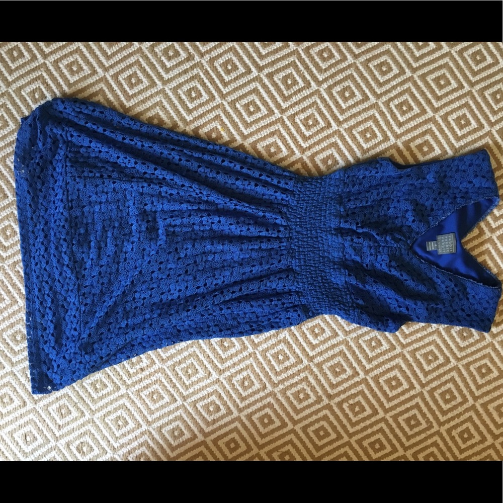 Crochet Royal Blue Dress